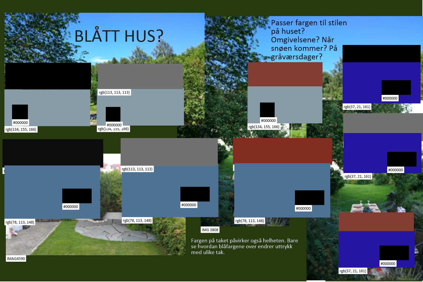 Blått hus moodboard