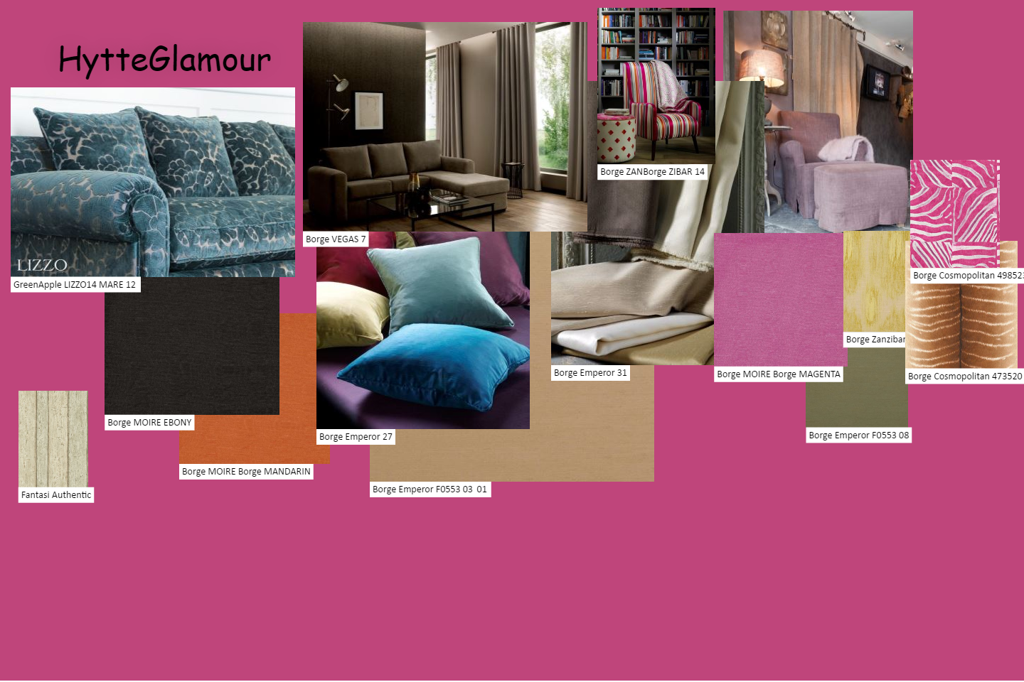 Glam på Hytta moodboard