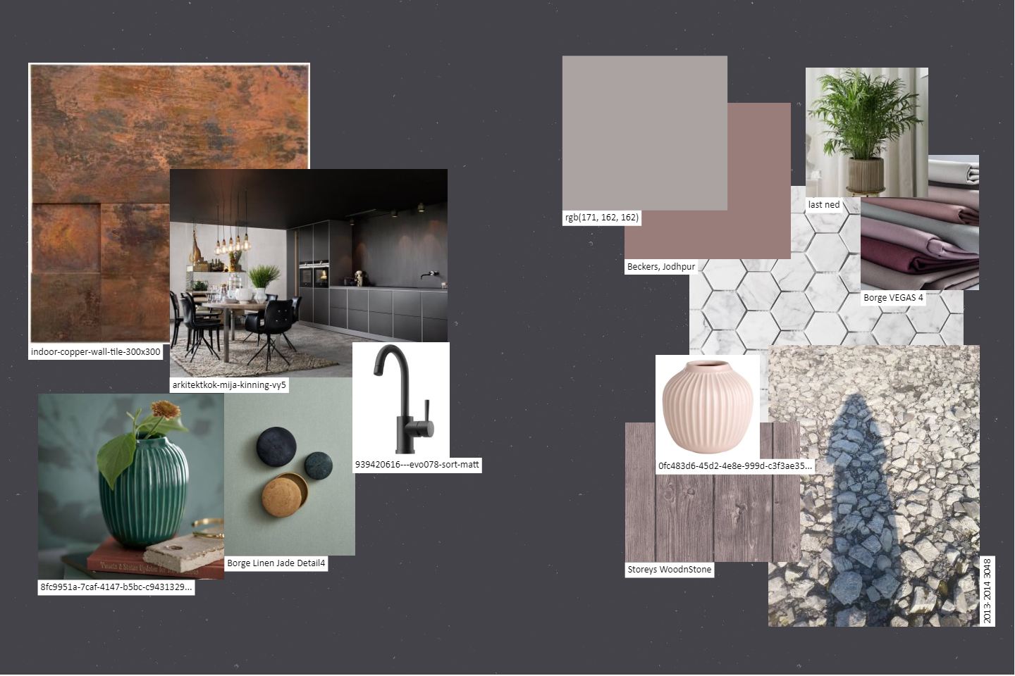 Stuekjøkken test moodboard