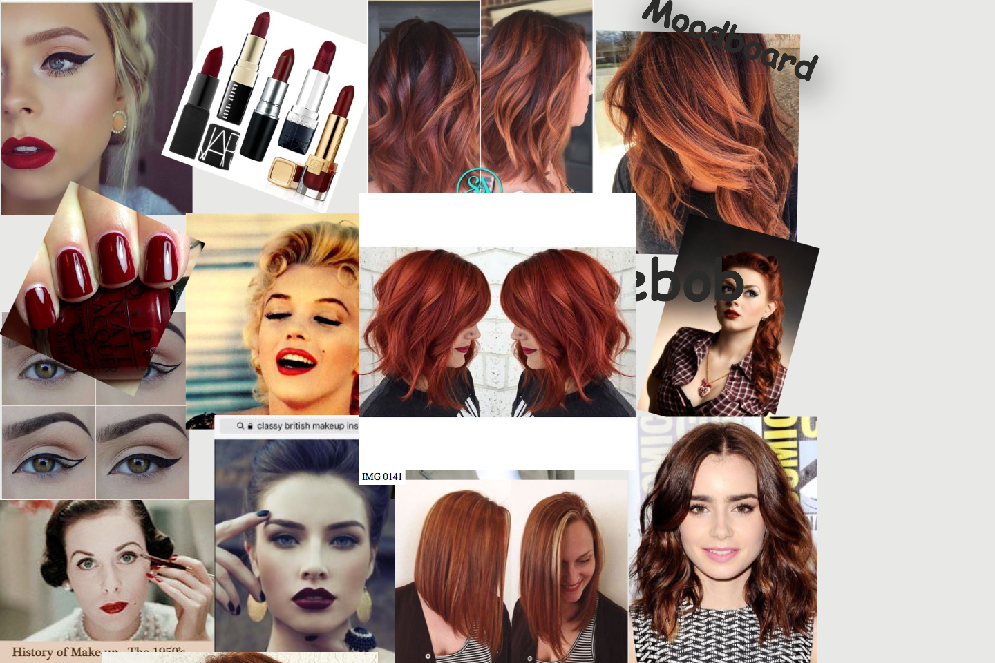 bob hair cut moodboard