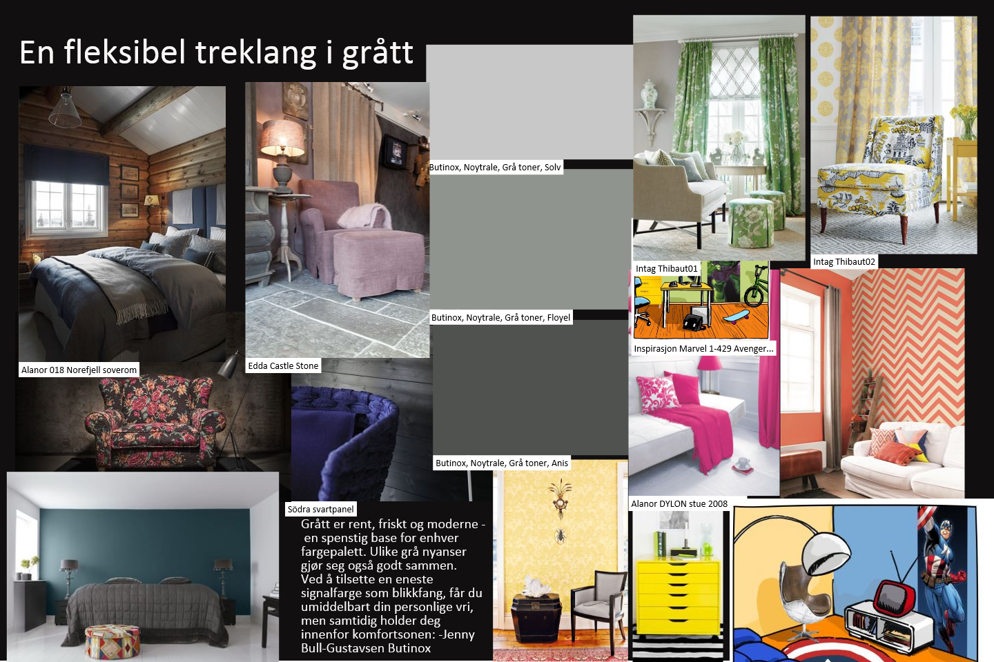 grå treklang moodboard